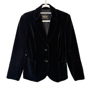 Vintage Marjorie Taylor Black Velvet Blazer Size 12 Holiday Retro 90s Evening